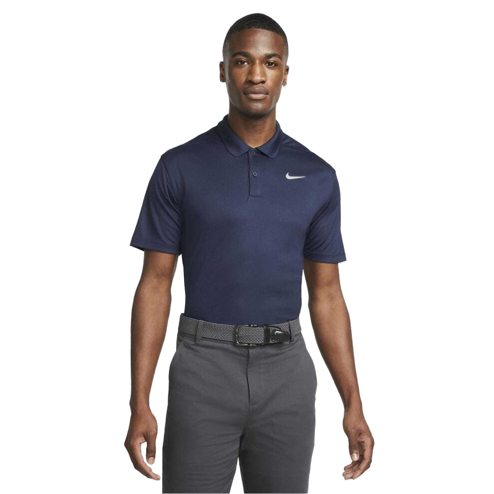 Nike (L, Navy/White) Mens Victory Dri-Fit Golf Polo Shirt