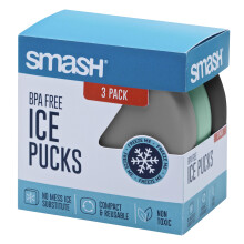 Smash 3 Pack Ice Pucks/Block for Lunch Bag/Box/Cooler Bag