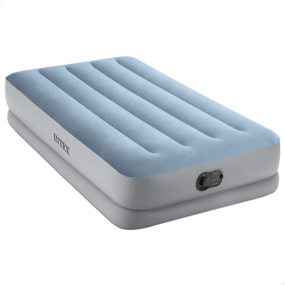 Intex Twin Dura-Beam Comfort 64157 Air Bed With Fastfill Usb Pump, Inflated Size: 99 Cm X 191 Cm X 36 Cm, Black/Black