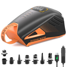 OutdoorMaster Shark 3 Paddle Board Pump Electric - 3'50" Fast Inflation, 20PSI 74Wh Rechargeable SUP Air Pump- Auto-Off & Deflation, 12V/15.8V DC & T