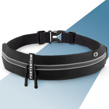 PORTENTUM Running Belt with Waterproof Adjustable Elastic Strap, Unisex Sweatproof waistpacks with Large Capacity, Perfect for Running and Outdoor Ac