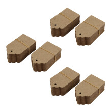 3X Pack 100 Rustic 40mmx70mm Scalloped Paper Card,Blank Brown Tag,Gift Tag,Luggage Tag,Price Label - Small (100)