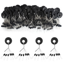 VIPMOON 600 Pieces Fishing Bobber Stopper, Rubber Bobber Stops for Fishing Line, 6 in 1 Cylinder Floats Sinker Stops, Size XS