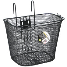 Dunlop Bicycle Basket Front 22L - Bicycle Basket with Handle and Hooks - Bike Basket 34 x 24.5 x 26 cm - Suitable for Electric Bike, Granny Bike, and