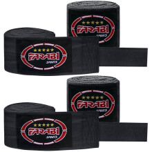 Farabi Sports Kids Boxing Hand wraps 2.5 Meters Long Boxing Wraps with Pair for MMA, Muay Thai, Training, Kickboxing and Combat Sports (Black (Pack o