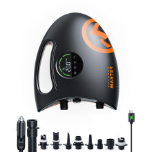 OutdoorMaster Shark 2S 88.8Wh Electric Paddle Board Pump, Rechargeable Battery for 6 SUPs Inflation & Deflation, 20PSI SUP Air Pump 12V/15.8V DC & Ty