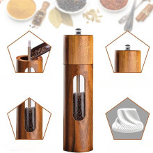 1 Set di Macina Sale e Pepe Manuale In Legno da 20 cm, con Macinatura Regolabile e Ricaricabile, Ideale per La Cucina.