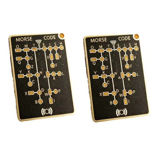 2pcs LED Morse Code Trainer Card Encryption Practice Device Morse Code Practice Trainer Morse Code Trainer Card Pro