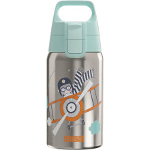 Sigg - Stainless Steel Kids Water Bottle - Shield One Fly Away - Suitable For Carbonated Beverages - Leakproof - Lightweight - BPA Free - Brushed wit