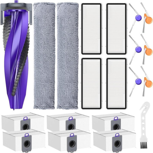 Accessories for  Flow Robot Vacuum and Mop, Zero-Tangling Roller Brushes, Dust Bag,Filters,Track Mop,Side Brushes,