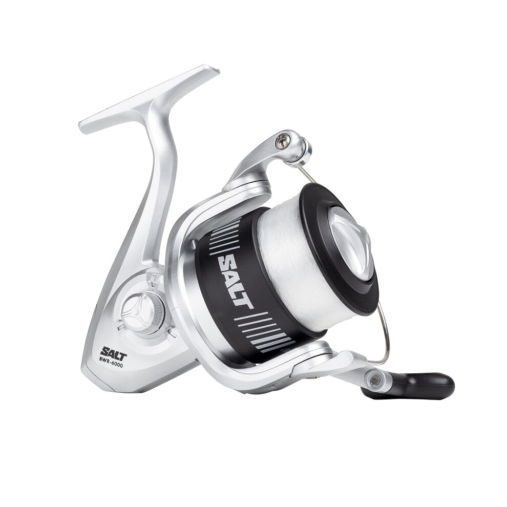 Shakespeare Salt Spinning Reel – Saltwater Fishing Reel Pre-Spooled With Mono Fishing Line | Corrosion-Resistant Body & Stainless Bearings | Ideal F