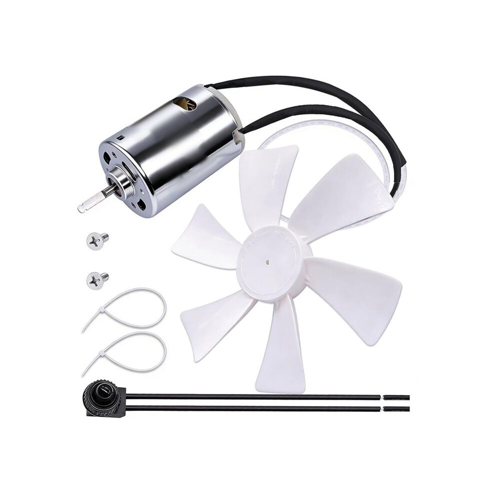 6 Inch Rv Vent Fan Blade With 12V D-Shaft Motor Rv Vent Fan Replacement Rv Bathroom Vent Fan Motor Exhaust Ventilation White/Black 4713564121772