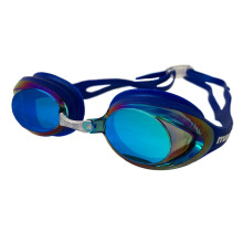 MARU Sonic Mirror Swim Goggles (Blue/Purple/Blue) – Adult Swimming Goggles with Anti-Fog Lenses & UV Protection – Interchangeable Nose Pieces & Si