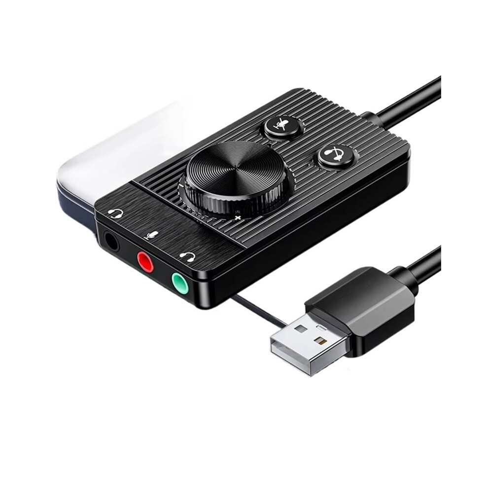 Usb Sound Card Audio Interface External 3.5Mm Microphone Audio Adapter Soundcard For Laptop Headset Usb Sound Card 4711827255004