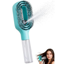 Hair Brush with Water Spray - 2-in-1 Detangling Brush with Built-in Fine Mist, Portable Wet & Dry Styling Tool