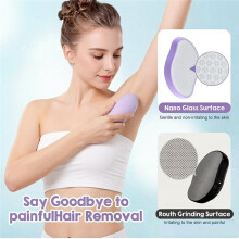 2 Unidades de Removedor de Pelos Indolor para Mulheres e Homens, Ferramenta Mágica de Esfoliação Indolor para Remoção de Pelos (Roxo e Rosa)