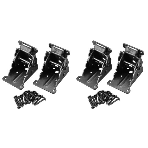 4Pack Folding Brackets, Lock Extension Support Bracket Foldable Self Lock Hinges with Screws for Table Bed Leg Feet