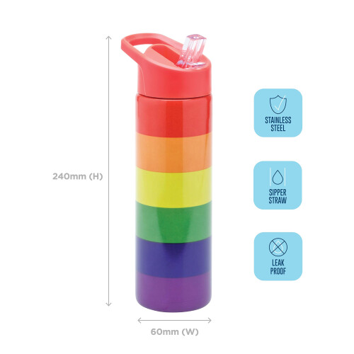 Smash Smash Drink Flask/Bottle, Stainless Steel, Rainbow, 750ml 2