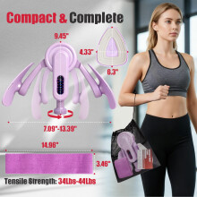 Thigh Trainer Thigh Exerciser, 10-100lb/45kg Adjustable Resistance Pelvic Floor Trainer with Leg Band & Poster for Kegel Exercise, Inner Thigh Exerci