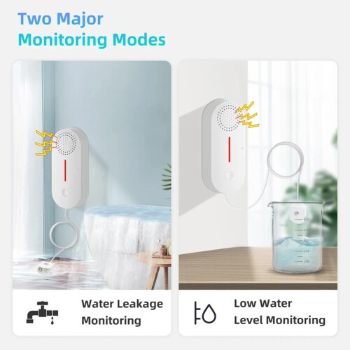 Tuya WLAN-Wasserleckage-Sensor mit Sirene und  Life App