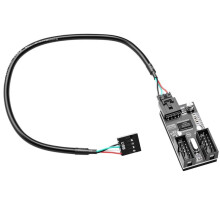 Divisor USB de 9 Pines para Placa Base, Concentrador USB 2.0 Hembra A Macho, Adaptador de Cable Extensor de 1 Puerto A 2 Puertos para Accesorios de PC