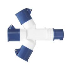 2X Y-Type Industrial Plug IP44 Waterproof 3Pin 16A Multi-Function Three-Way Connector Branch Socket Three-Phase Power