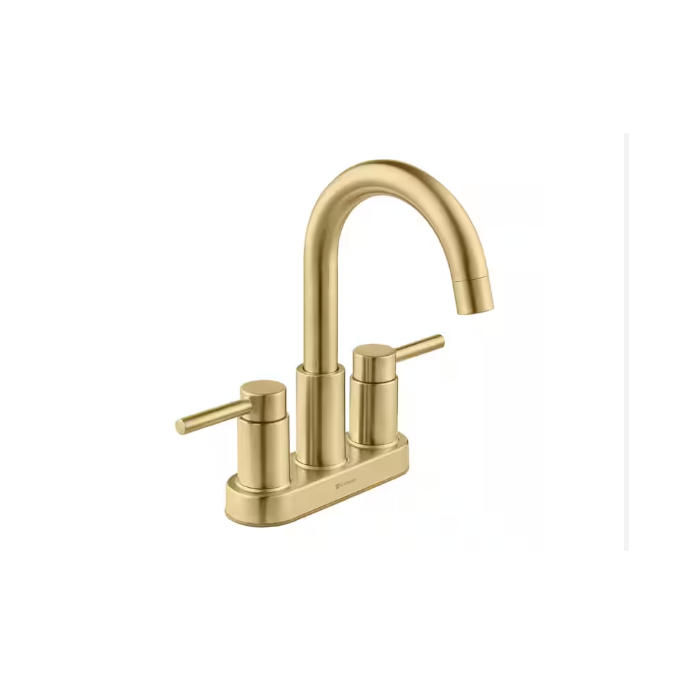Glacier Bay Dorind 4 In. Centerset 2-Handle High-Arc Bathroom Faucet In Brushed Gold, Color/Finish : Brushed Gold 8719947153633