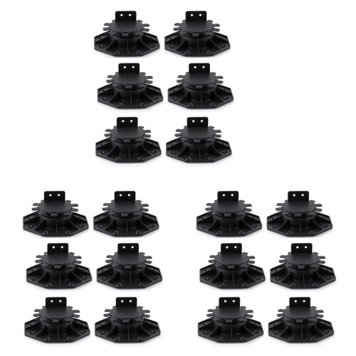 18 Pcs Joist Support Pedestals, Adjustable Decking & Flooring Support Pedestal for Deck, Timber Base