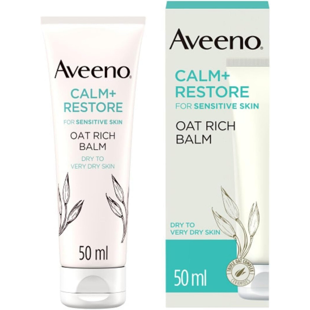 Aveeno Face Calm+Restore Oat Rich Balm (1X 50Ml), 24-Hour Hydration Face Moisturiser With Triple Oa