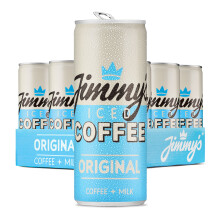 Jimmy's Iced Coffee Original SlimCan 12 x 250ml (Pack of 12) Refreshing Ready-to-drink Iced Latte T