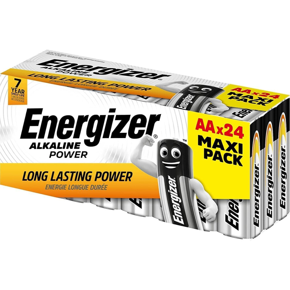 Energizer Aa Batteries, Alkaline Power Double A Batteries, 24 Pack