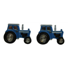 (Blue) Onyx Art Classic Tractor Farming Green Red Blue Tractor T-Bar Mens Cufflinks