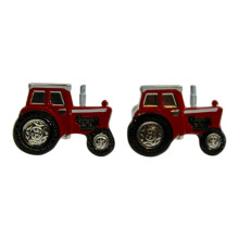 (Red) Onyx Art Classic Tractor Farming Green Red Blue Tractor T-Bar Mens Cufflinks