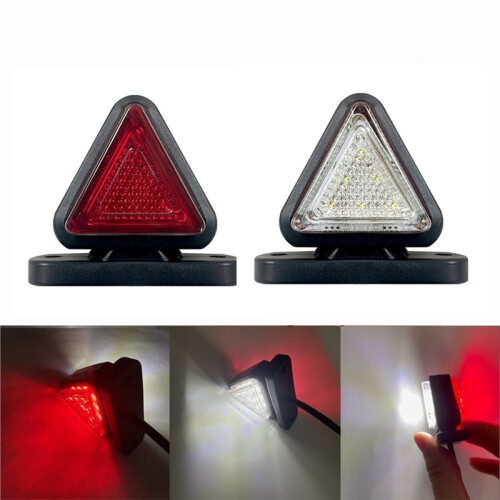 Double Faced Truck LED Side  Light Triangle Brake Tail Light for Trailer Lorry Pickup RV 1