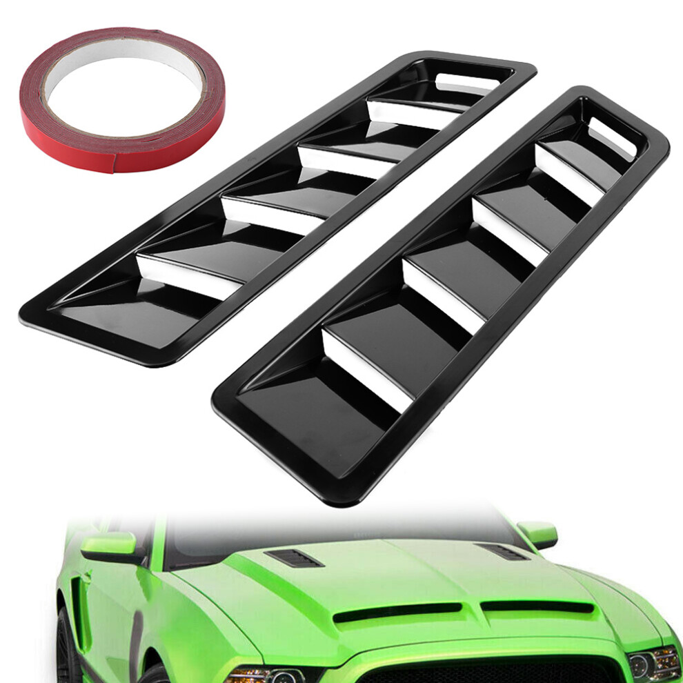 Universal Bonnet Air Intake Trim 2Pcs Abs Black 7293282823105