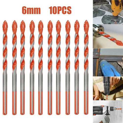 6mm Alloy Steel Drill Bit for Porcelain Tile Concrete Brick Glass Multifunctional Triangular Drill Bits Drilling Tool