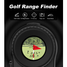 Golf Rangefinder with Slope, 1000 Yards Range Finder Golf, 6X Magnification, Flag Locking Vibration, Rechargeable Laser Range Finder