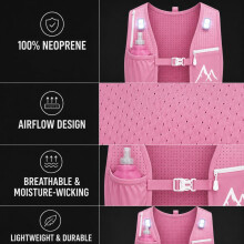Pink ArcticFit LED Running Vest - Adjustable Unisex Reflective Vest with Phone Holder and Storage - Lightweight and Durable Running Backpack Alternat