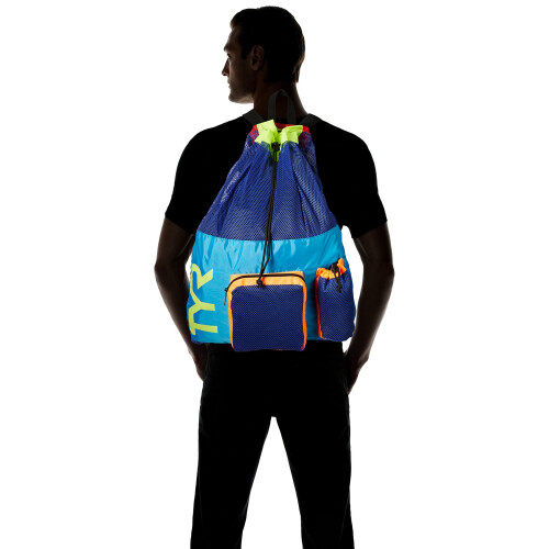 TYR TYR Big Mesh Mummy Backpack Mesh Bag - Blue/Yellow, No Size 1