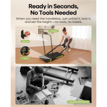 HADMAX Walking Pad with 10% Incline 3.0 HP Quiet Folding Treadmill for Home with Magnetic Remote Control, Treadmill Desk with LED Display and Retract