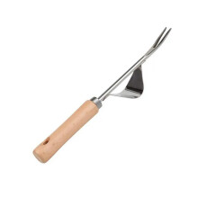 (A) Multifunction Garden Weeder Stainless Steel Hand Weeding Cutter Dandelion Puller Root Remover Wooden Handle Gardening Tools