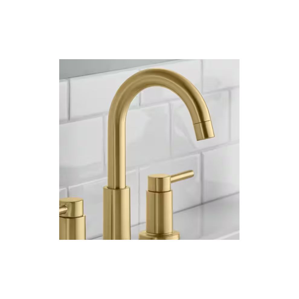 Glacier Bay Dorind 8 In. Widespread 2-Handle High-Arc Bathroom Faucet In Brushed Gold, Color/Finish : Brushed Gold 185282700043