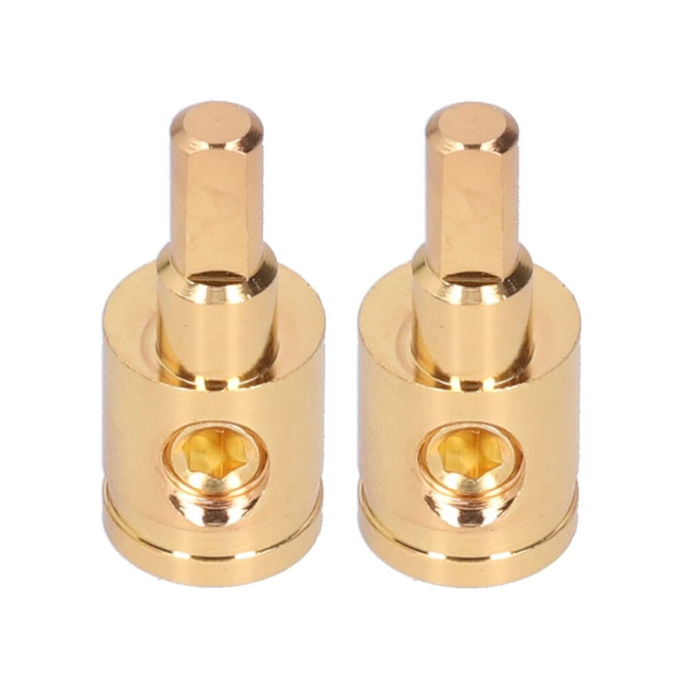 Power Wire Reducer, 0Ga Pure Copper Plated Wire Reducer Terminal Connector For Car Audio Amplifier ,2Pcs Gold 6031444443119