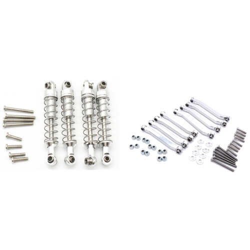 Metal Chassis Pull Rods Drag Link Suspension Silver with 4 Pcs Metal  Damper Silver