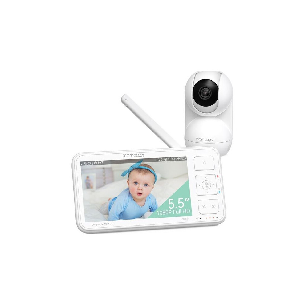 Momcozy Bm03 5.5" Lcd Screen Video Baby Monitor White 810123508860