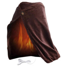 USB Heated Warm Fleece Shawl & Wrap Intelligent Electric Heating Blanket Kneepad for Home,Brown