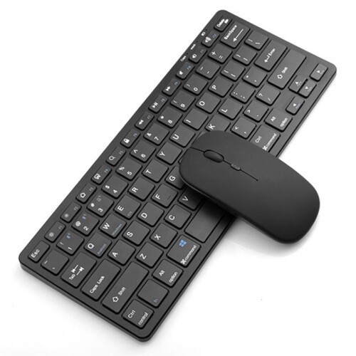 Wireless  Keyboard Mouse Three Mode Keyboard Rechargeable Keyboard Mouse Support Tablet Laptop Computer Black 2