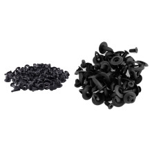 30Pcs 6mm Hole Dia Black Plastic Rivets Fastener & 50PC Car 10mm Hole Dia Plastic Rivets Fastener Push Pin