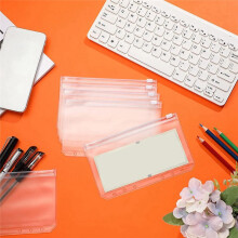 12Pcs A6 6-Hole PVC Zipper Bag for Documents, Outdoor Makeup Bag, Eco-Friendly and Odorless