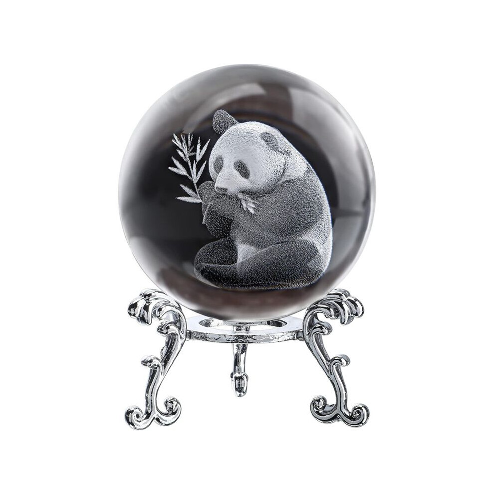 3D Laser Engraved Starry Crystal Decorative Figurine 60Mm Glass Sphere Paperweight With Stand Art Decor Crafts E Silver 4713656105550